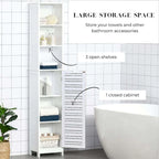 Meuble de rangement de salle de bain mince poli blanc, 1 personne, 35,3 cm L x 26,4 cm l x 172,7 cm H