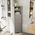 Meuble de rangement d'angle gris/blanc avec étagères réglables, pour 1