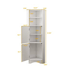Meuble de rangement d'angle gris/blanc avec étagères réglables, pour 1