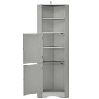 Meuble de rangement d'angle gris/blanc avec étagères réglables, pour 1