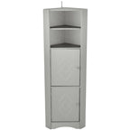 Meuble de rangement d'angle gris/blanc avec étagères réglables, pour 1