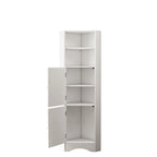 Meuble de rangement d'angle gris/blanc avec étagères réglables, pour 1