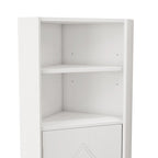Meuble de rangement d'angle gris/blanc avec étagères réglables, pour 1