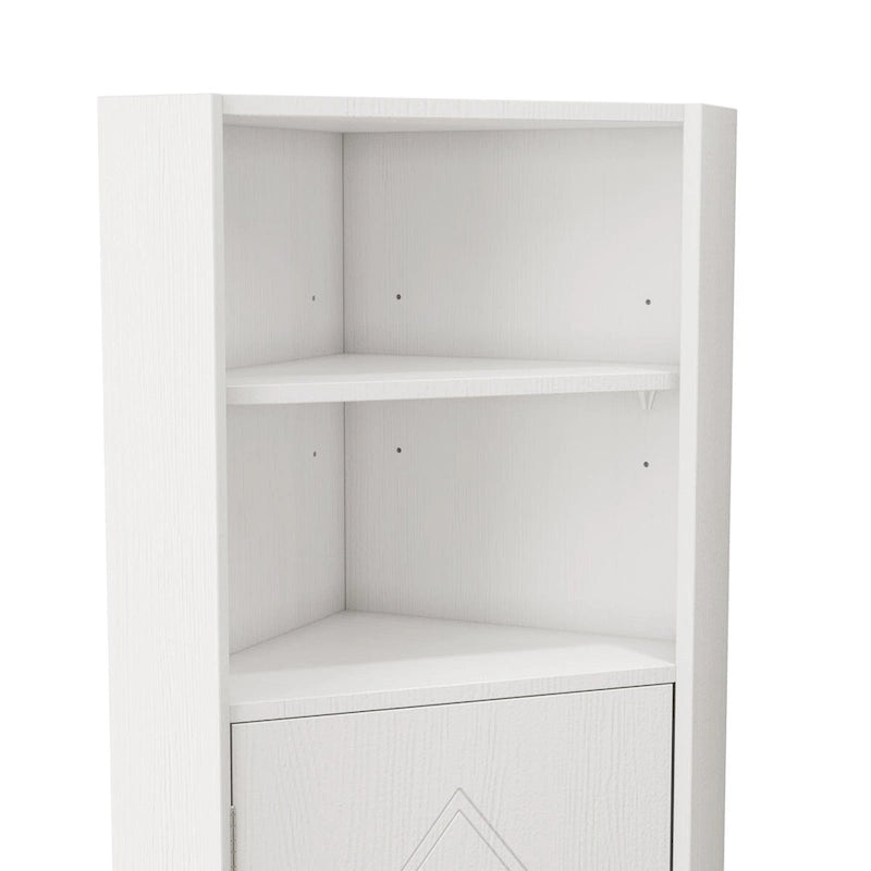 Meuble de rangement d'angle gris/blanc avec étagères réglables, pour 1