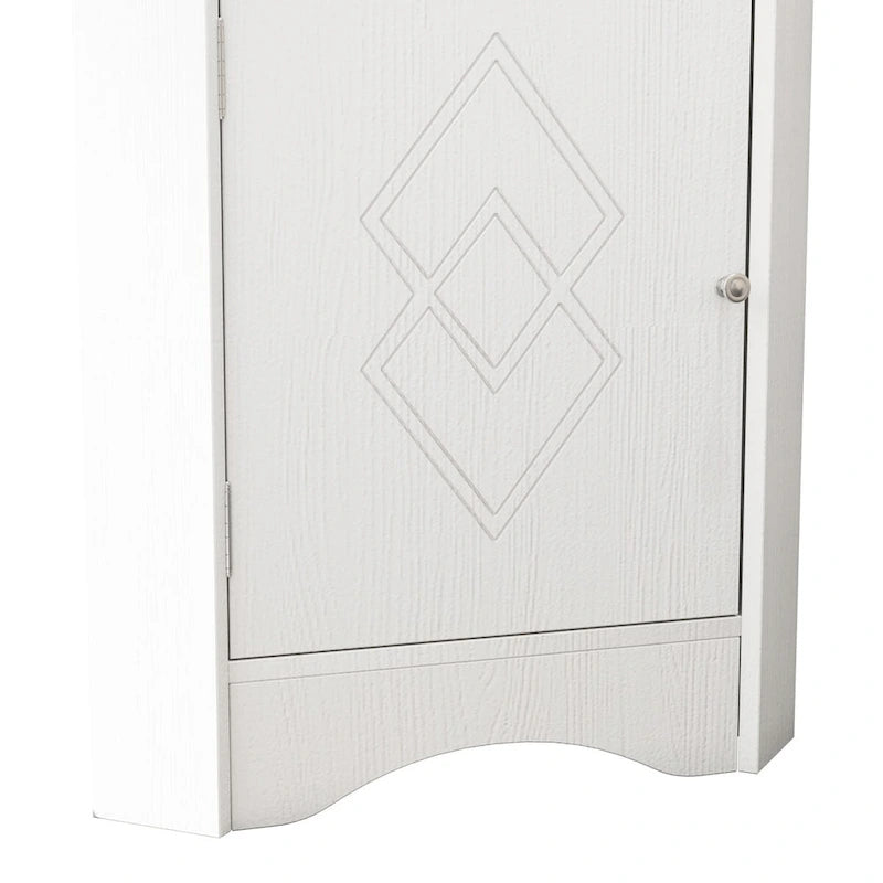 Meuble de rangement d'angle gris/blanc avec étagères réglables, pour 1