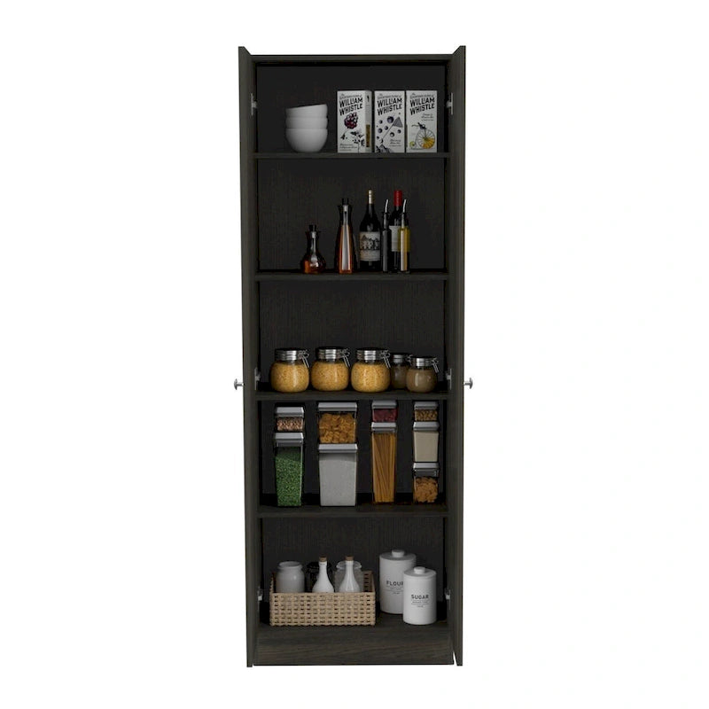 Armoire de rangement autoportante avec 10 étagères Blanche / Noire / Chêne
