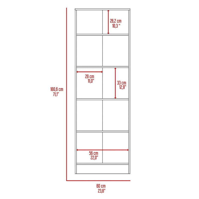 Armoire de rangement autoportante avec 10 étagères Blanche / Noire / Chêne