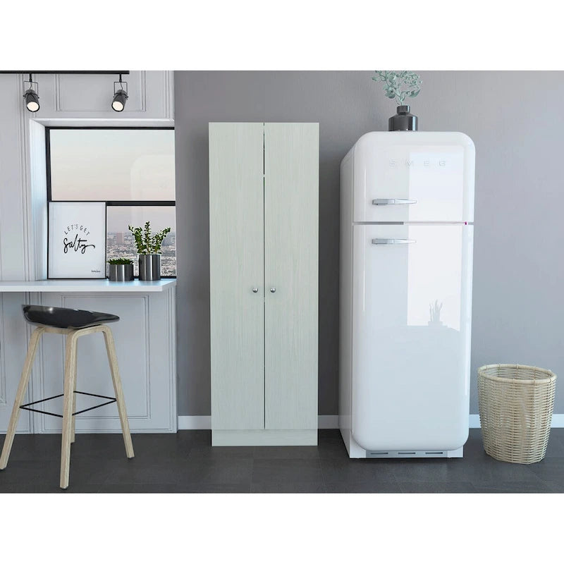 Armoire de rangement autoportante avec 10 étagères Blanche / Noire / Chêne