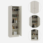 Armoire de rangement autoportante avec 10 étagères Blanche / Noire / Chêne