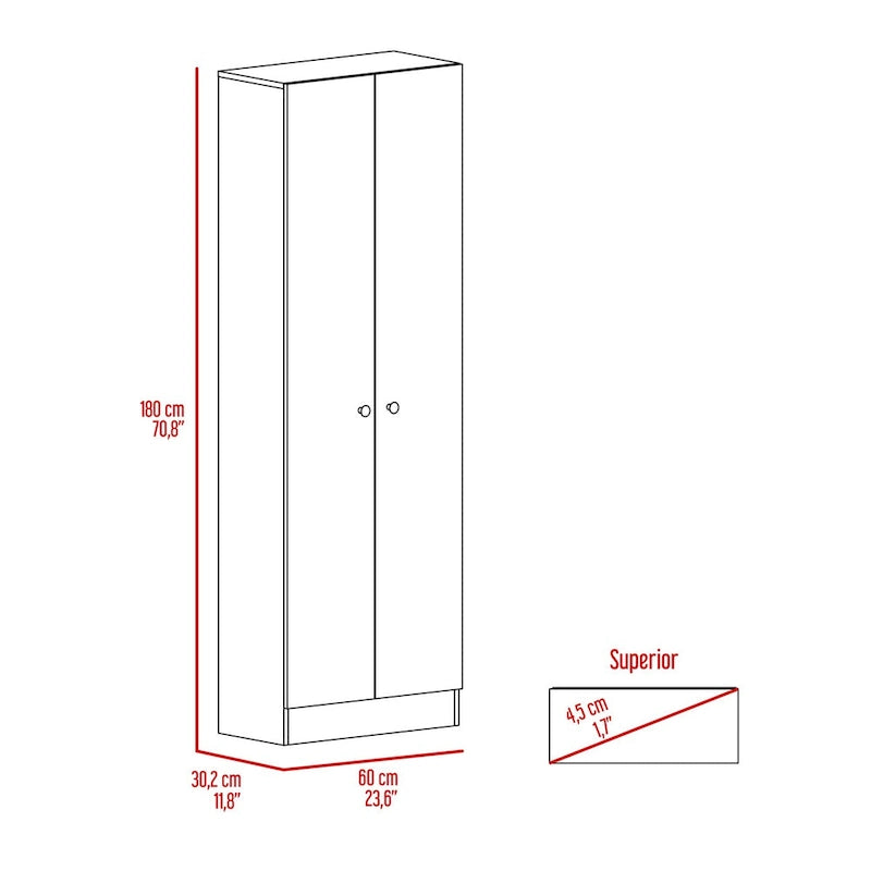 Armoire de rangement autoportante avec 10 étagères Blanche / Noire / Chêne