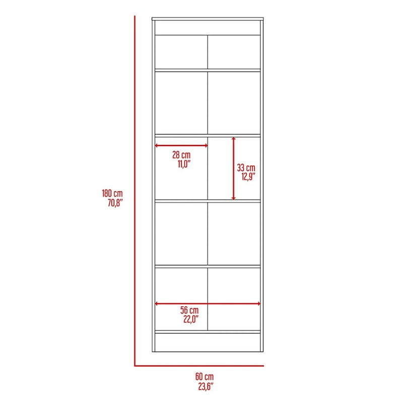 Armoire de rangement autoportante avec 10 étagères Blanche / Noire / Chêne