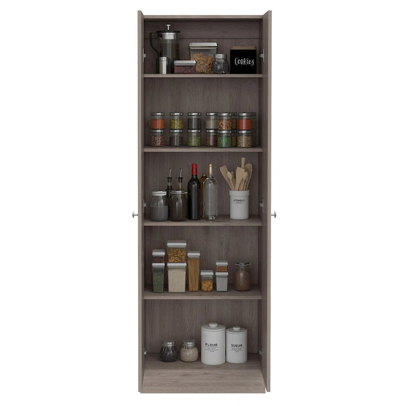 Armoire de rangement autoportante avec 10 étagères Blanche / Noire / Chêne