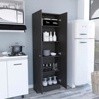 Armoire de rangement autoportante avec 10 étagères Blanche / Noire / Chêne