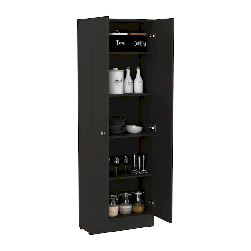 Armoire de rangement autoportante avec 10 étagères Blanche / Noire / Chêne