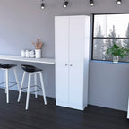 Armoire de rangement autoportante avec 10 étagères Blanche / Noire / Chêne