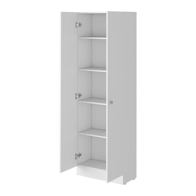 Armoire de rangement autoportante avec 10 étagères Blanche / Noire / Chêne