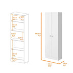 Armoire de rangement autoportante avec 10 étagères Blanche / Noire / Chêne