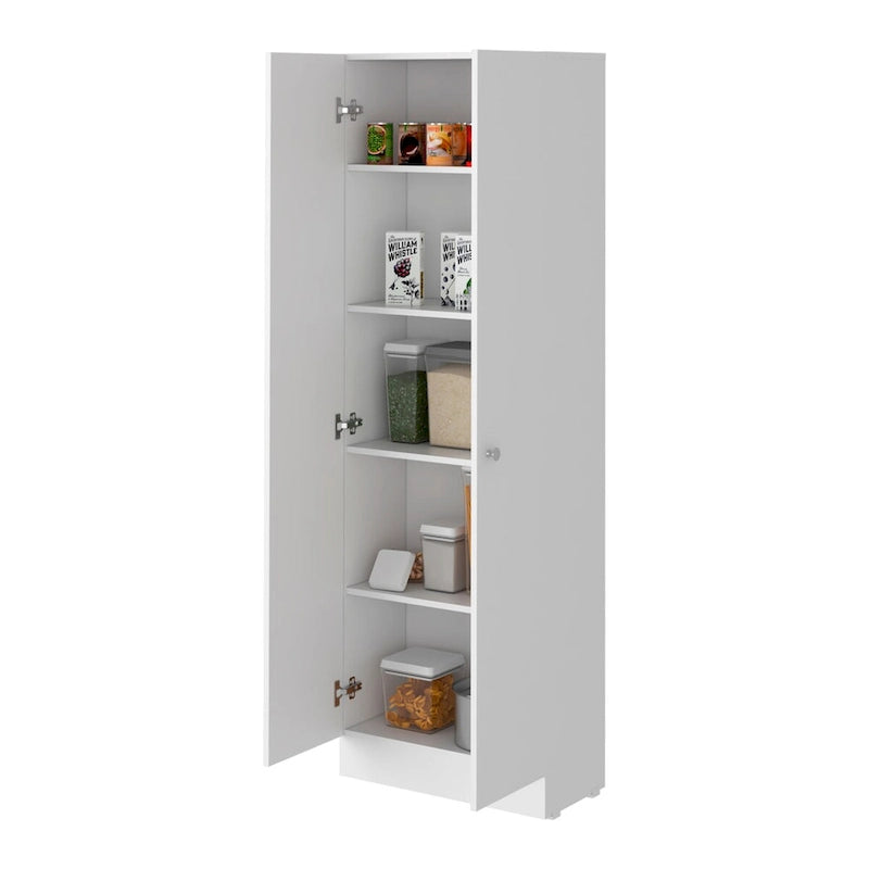 Armoire de rangement autoportante avec 10 étagères Blanche / Noire / Chêne
