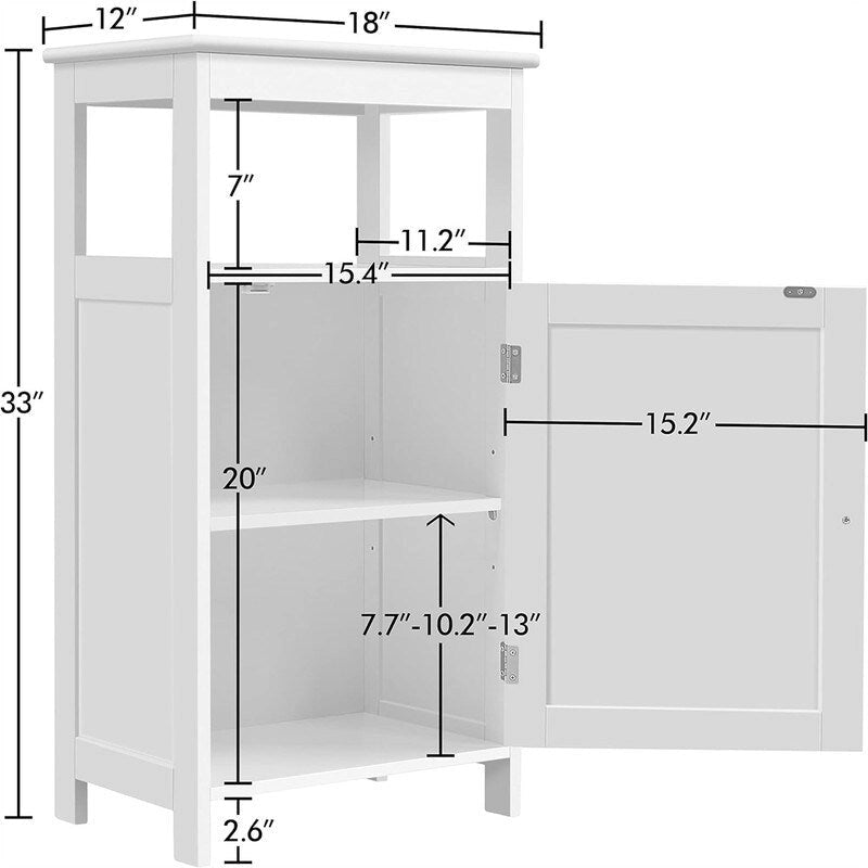 Meuble d'appoint blanc avec porte – 1 personne