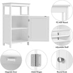 Meuble d'appoint blanc avec porte – 1 personne