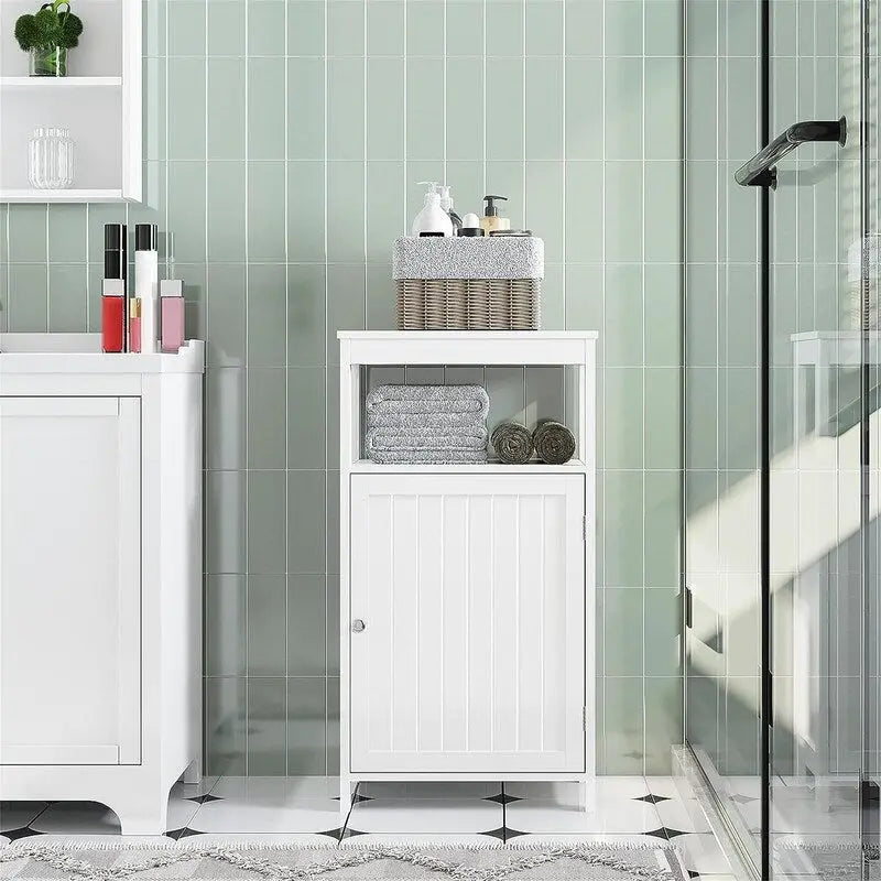 Meuble d'appoint blanc avec porte – 1 personne