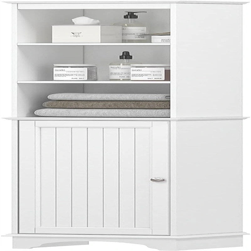 Meuble colonne de salle de bain / espresso autoportant — 3 étagères ouvertes, simple