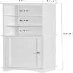 Meuble colonne de salle de bain / espresso autoportant — 3 étagères ouvertes, simple