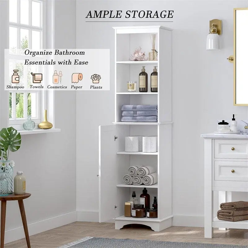 Meuble colonne de salle de bain / espresso autoportant — 3 étagères ouvertes, simple