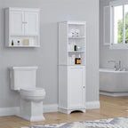 Meuble colonne de salle de bain / espresso autoportant — 3 étagères ouvertes, simple