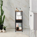 Étagère de rangement de salle de bain 3 niveaux, marron rustique et noir / noir et marron rustique, 2 personnes
