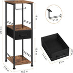 Étagère de rangement de salle de bain 3 niveaux, marron rustique et noir / noir et marron rustique, 2 personnes