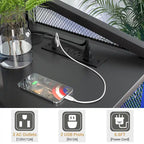 Meuble de rangement chêne gris / marron / noir avec prise électrique et ports USB, pour 1 personne
