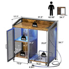 Meuble de rangement chêne gris / marron / noir avec prise électrique et ports USB, pour 1 personne