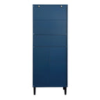 Armoire haute de rangement avec portes vitrées - 2 portes - Vert / Blanc / Bleu