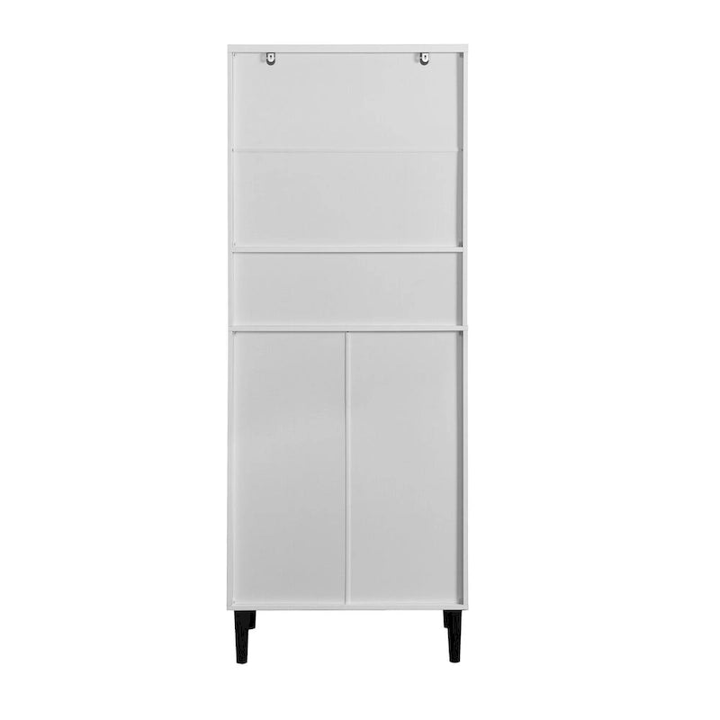 Armoire haute de rangement avec portes vitrées - 2 portes - Vert / Blanc / Bleu