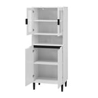 Armoire haute de rangement avec portes vitrées - 2 portes - Vert / Blanc / Bleu